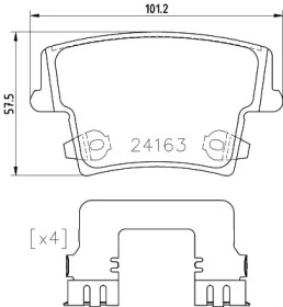 Комплект тормозных колодок (HELLA: 8DB 355 025-051)