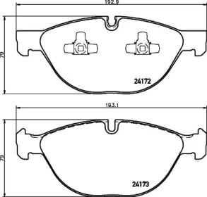 Комплект тормозных колодок (HELLA: 8DB 355 026-171)