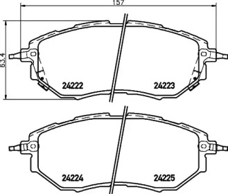 Комплект тормозных колодок (HELLA: 8DB 355 012-031)