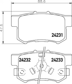 Комплект тормозных колодок (HELLA: 8DB 355 024-351)