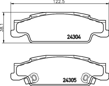 Комплект тормозных колодок (HELLA: 8DB 355 021-581)