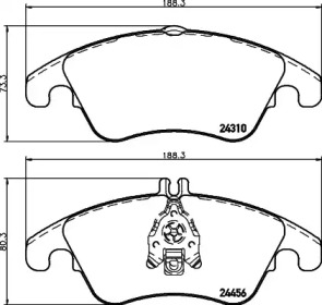 Комплект тормозных колодок (HELLA: 8DB 355 026-161)