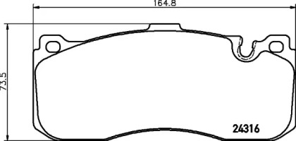 Комплект тормозных колодок (HELLA: 8DB 355 026-281)