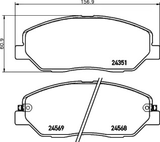 Комплект тормозных колодок (HELLA: 8DB 355 024-401)