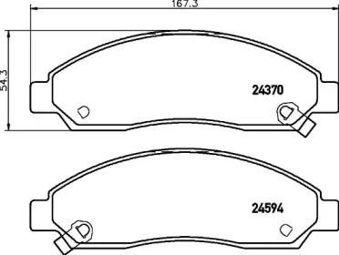 Комплект тормозных колодок (HELLA: 8DB 355 028-501)