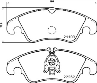 Комплект тормозных колодок (HELLA: 8DB 355 023-221)