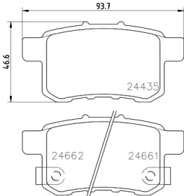 Комплект тормозных колодок (HELLA: 8DB 355 028-531)