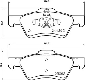 Комплект тормозных колодок (HELLA: 8DB 355 029-481)