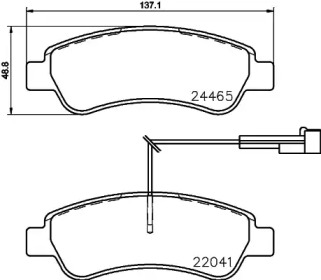 Комплект тормозных колодок (HELLA: 8DB 355 021-901)