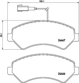 Комплект тормозных колодок (HELLA: 8DB 355 021-281)