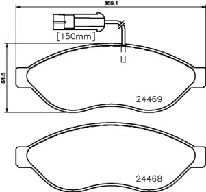 Комплект тормозных колодок (HELLA: 8DB 355 020-651)