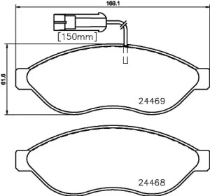 Комплект тормозных колодок (HELLA: 8DB 355 020-661)