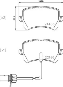 Комплект тормозных колодок (HELLA: 8DB 355 023-031)