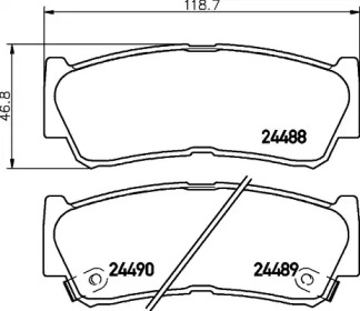 Комплект тормозных колодок (HELLA: 8DB 355 029-651)