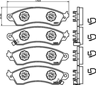 Комплект тормозных колодок (HELLA: 8DB 355 021-031)