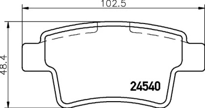 Комплект тормозных колодок (HELLA: 8DB 355 013-361)