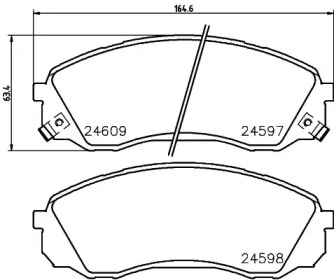 Комплект тормозных колодок (HELLA: 8DB 355 029-671)