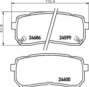 Комплект тормозных колодок (HELLA: 8DB 355 028-641)