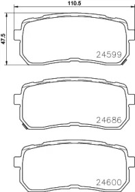 Комплект тормозных колодок (HELLA: 8DB 355 023-231)