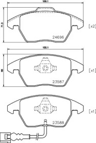 Комплект тормозных колодок (HELLA: 8DB 355 023-161)