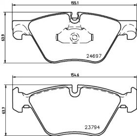 Комплект тормозных колодок (HELLA: 8DB 355 026-311)