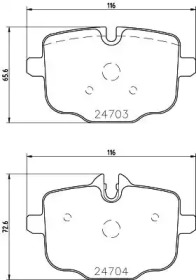 Комплект тормозных колодок (HELLA: 8DB 355 021-631)