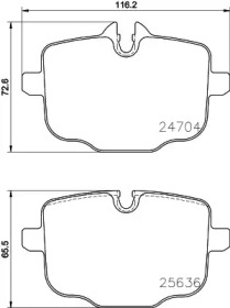 Комплект тормозных колодок (HELLA: 8DB 355 024-921)