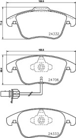 Комплект тормозных колодок (HELLA: 8DB 355 023-581)