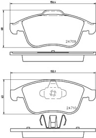 Комплект тормозных колодок (HELLA: 8DB 355 013-981)