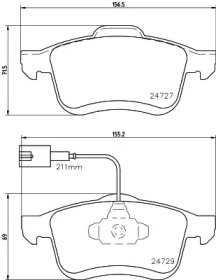 Комплект тормозных колодок (HELLA: 8DB 355 024-691)