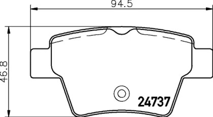 Комплект тормозных колодок (HELLA: 8DB 355 024-001)