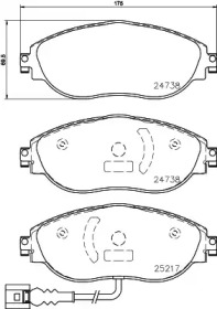 Комплект тормозных колодок (HELLA: 8DB 355 021-971)