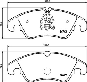 Комплект тормозных колодок (HELLA: 8DB 355 023-571)