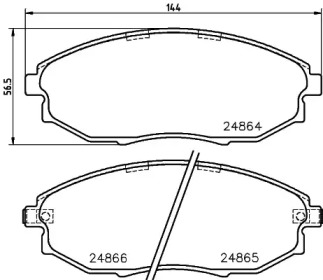 Комплект тормозных колодок (HELLA: 8DB 355 023-641)