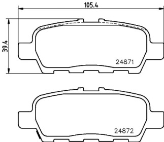 Комплект тормозных колодок (HELLA: 8DB 355 029-691)