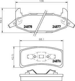 Комплект тормозных колодок (HELLA: 8DB 355 020-051)