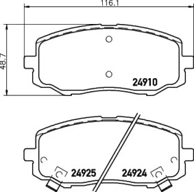 Комплект тормозных колодок (HELLA: 8DB 355 028-771)