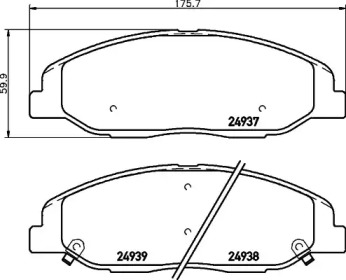 Комплект тормозных колодок (HELLA: 8DB 355 015-151)