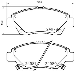 Комплект тормозных колодок (HELLA: 8DB 355 028-801)