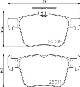 Комплект тормозных колодок (HELLA: 8DB 355 020-261)