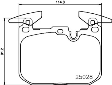 Комплект тормозных колодок (HELLA: 8DB 355 026-651)