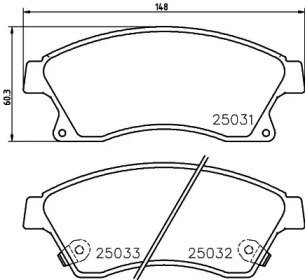 Комплект тормозных колодок (HELLA: 8DB 355 028-811)