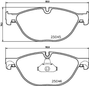 Комплект тормозных колодок (HELLA: 8DB 355 026-341)