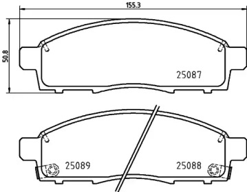 Комплект тормозных колодок (HELLA: 8DB 355 023-401)