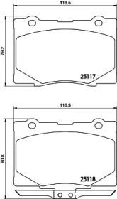 Комплект тормозных колодок (HELLA: 8DB 355 019-571)