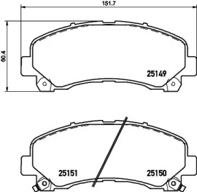 Комплект тормозных колодок (HELLA: 8DB 355 028-851)