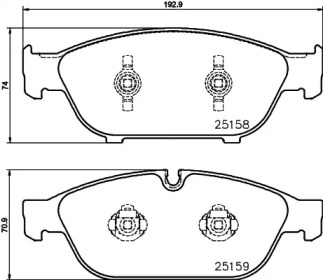 Комплект тормозных колодок (HELLA: 8DB 355 026-401)