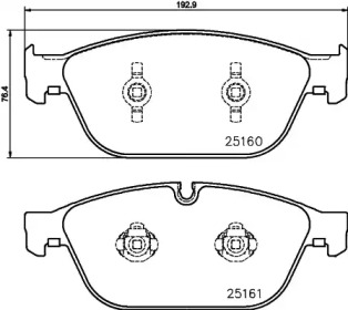 Комплект тормозных колодок (HELLA: 8DB 355 026-391)