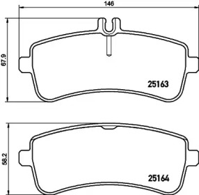 Комплект тормозных колодок (HELLA: 8DB 355 021-521)