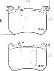 Комплект тормозных колодок (HELLA: 8DB 355 026-581)